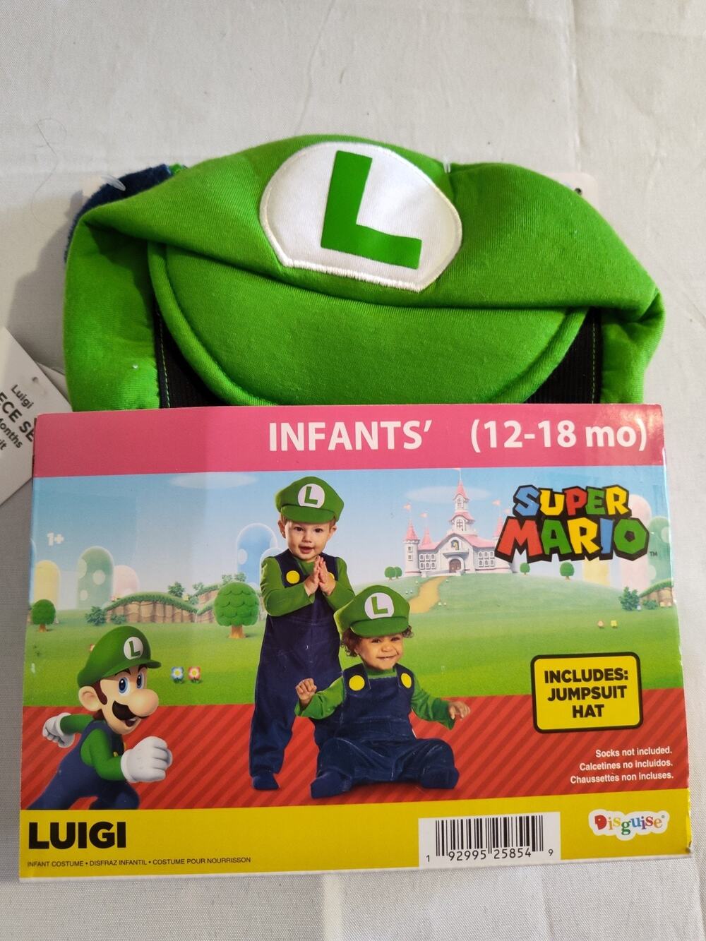 New Super Mario Luigi Halloween Costume Size Infants 12-18 Months Pretend Play